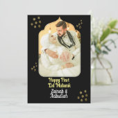 Elegant Gold Eid Photo wenskaart Kaart (Staand voorkant)