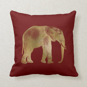 Elegant Gold Elephant op de achtergrond van Bourgo Kussen