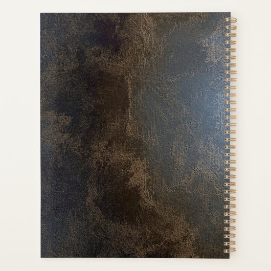 Elegant Gold Elephant, penseelstreek, lederen uite Planner (Achterkant)