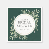 Elegant Gold Emerald Greenery Vrijgezellenfeest Servet (Voorkant)