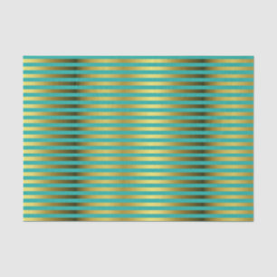 Elegant Gold en Aqua Striped Tissue Paper Tissuepapier