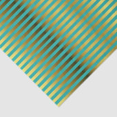 Elegant Gold en Aqua Striped Tissue Paper Tissuepapier (Detail)