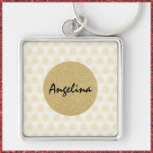 Elegant Gold en Beige Glitter Sleutelhanger