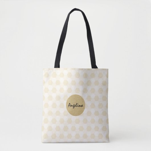 Elegant Gold en Beige Summer Tote Bag (Voorkant)