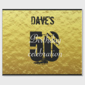 Elegant Gold en Black 50e verjaardag op elke dag Cadeaupapier (Vlak)