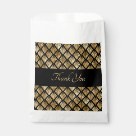 Elegant Gold en Black Art Deco Geometrische ventil Bedankzakje