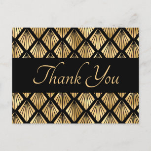 Elegant Gold en Black Art Deco Geometrische ventil Briefkaart