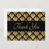 Elegant Gold en Black Art Deco Geometrische ventil Briefkaart (Voorkant / Achterkant)