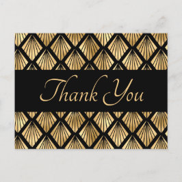 Elegant Gold en Black Art Deco Geometrische ventil Briefkaart