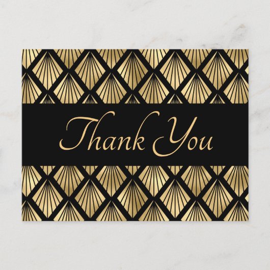 Elegant Gold en Black Art Deco Geometrische ventil Briefkaart (Voorkant)