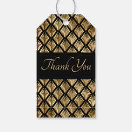 Elegant Gold en Black Art Deco Geometrische ventil Cadeaulabel