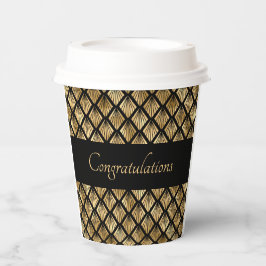 Elegant Gold en Black Art Deco Geometrische ventil Papieren Bekers