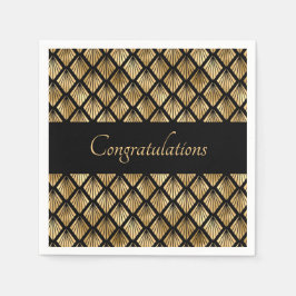 Elegant Gold en Black Art Deco Geometrische ventil Servet