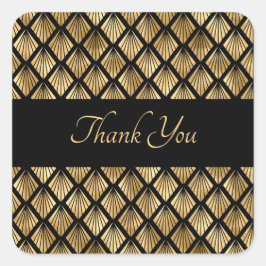 Elegant Gold en Black Art Deco Geometrische ventil Vierkante Sticker