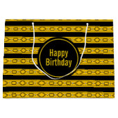Elegant Gold en Black Birthday Groot Cadeauzakje (Voorkant)