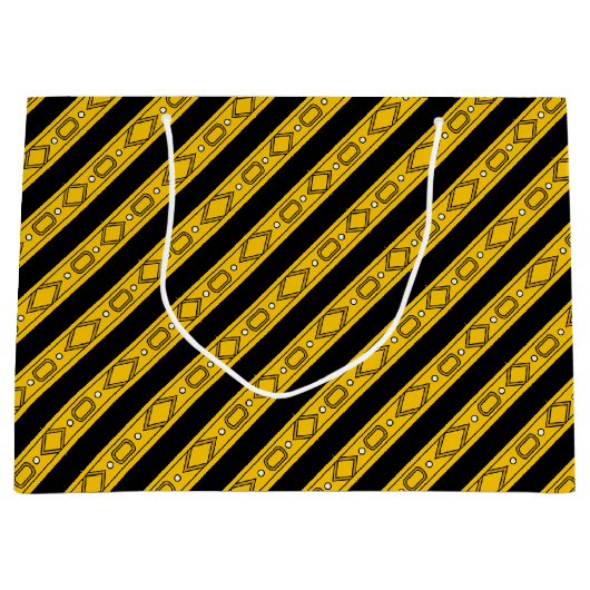 Elegant Gold en Black Birthday Groot Cadeauzakje (Voorkant)