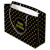 Elegant Gold en Black Birthday Groot Cadeauzakje (Achterkant Gekanteld)