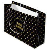 Elegant Gold en Black Birthday Groot Cadeauzakje (Voorkant Gekanteld)