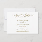 Elegant Gold en Black Botanical Photo Collage Sav Save The Date (Achterkant)