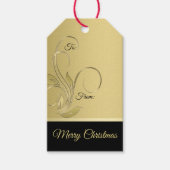 Elegant Gold en Black Christmas Gift Label Cadeaulabel (Voorkant)