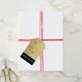 Elegant Gold en Black Christmas Gift Label Cadeaulabel (Met Touw)
