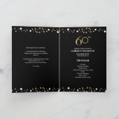 Elegant Gold en Black Confetti 60e verjaardag Programma (Binnen)