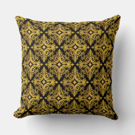 Elegant Gold- en Black Diadem-ontwerp Kussen