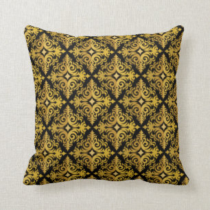 Elegant Gold- en Black Diadem-ontwerp Kussen