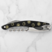 Elegant Gold en Black Flamingo Art Monogram Kurkentrekker (Achterkant)