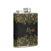 Elegant Gold en Black Floral Paisley Lace Heupfles (Rechts)