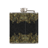 Elegant Gold en Black Floral Paisley Lace Heupfles (Achterkant)