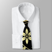 Elegant Gold en Black Floral Scroll Mannen Stropda Stropdas (Gebonden)