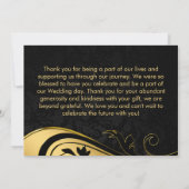 Elegant Gold en Black Floral Wedding  Bedankkaart (Achterkant)