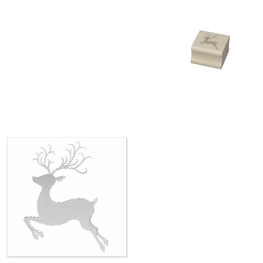 Elegant Gold en Black Glitter Rudolph Rubberstempel (Gestempeld)