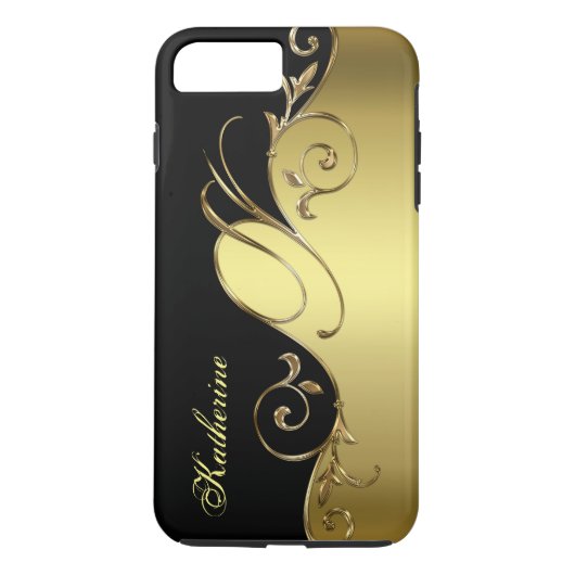 Elegant Gold en Black iPhone Monogram Case-Mate iPhone Case (Achterkant)