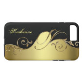 Elegant Gold en Black iPhone Monogram Case-Mate iPhone Case (Achterkant (Horizontaal))