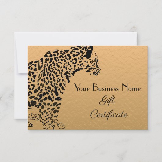 Elegant Gold en Black Jaguar Gift Certificate (Voorkant)