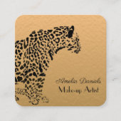 Elegant Gold en Black Jaguar Square Business Car Vierkante Visitekaartje (Voorkant)