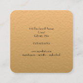 Elegant Gold en Black Jaguar Square Business Car Vierkante Visitekaartje (Achterkant)