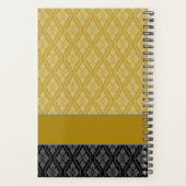 Elegant Gold en Black Japans Tatewaku Pattern Planner (Achterkant)