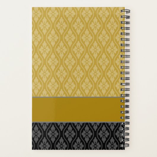 Elegant Gold en Black Japans Tatewaku Pattern Planner (Achterkant)