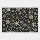 Elegant Gold- en Black-kerstsnowflake-patroon Inpakpapier Vel (Voorkant)