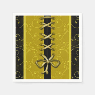 Elegant Gold en Black Laced Ribbon Napkins Servet