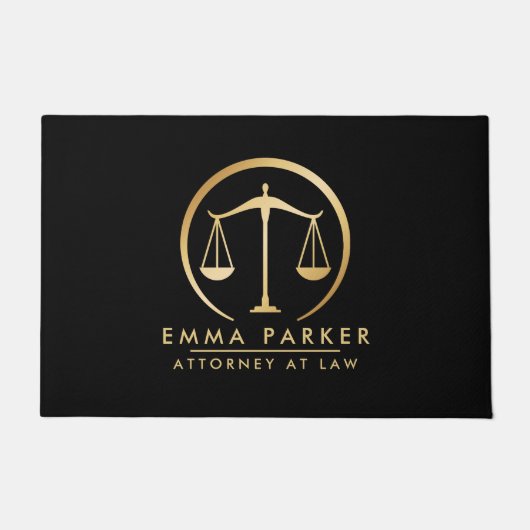 Elegant Gold en Black Lawyer Black Deurmat (Voorkant)