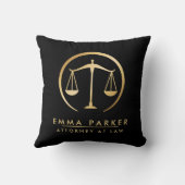 Elegant Gold en Black Lawyer Black Kussen (Achterkant)