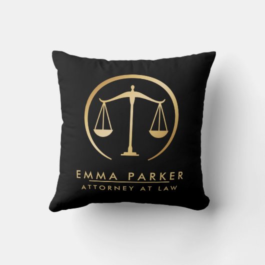 Elegant Gold en Black Lawyer Black Kussen (Achterkant)