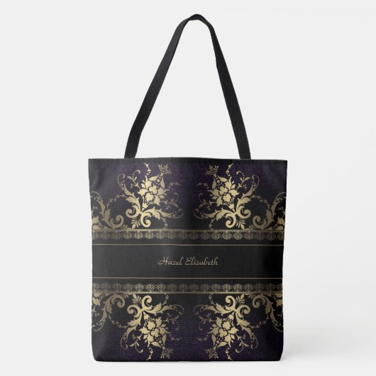 Elegant Gold en Black Monogram Canvas tas (Voorkant)