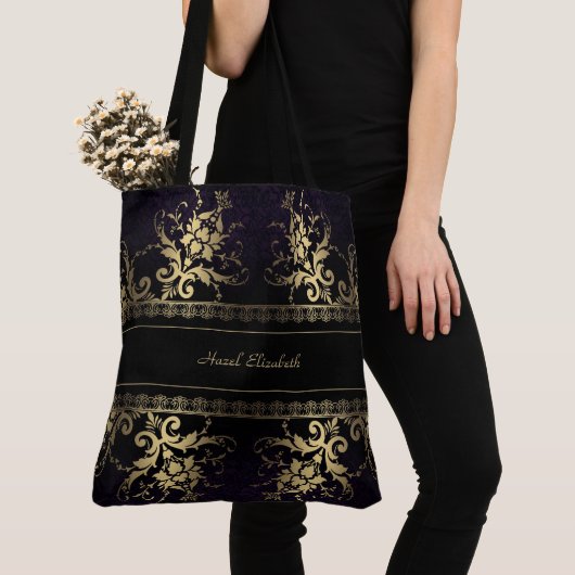 Elegant Gold en Black Monogram Canvas tas (Dichtbij)