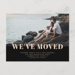 Elegant Gold en Black Photo Moving Announge Briefkaart