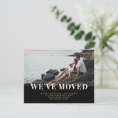 Elegant Gold en Black Photo Moving Announge Briefkaart (Staand voorkant)